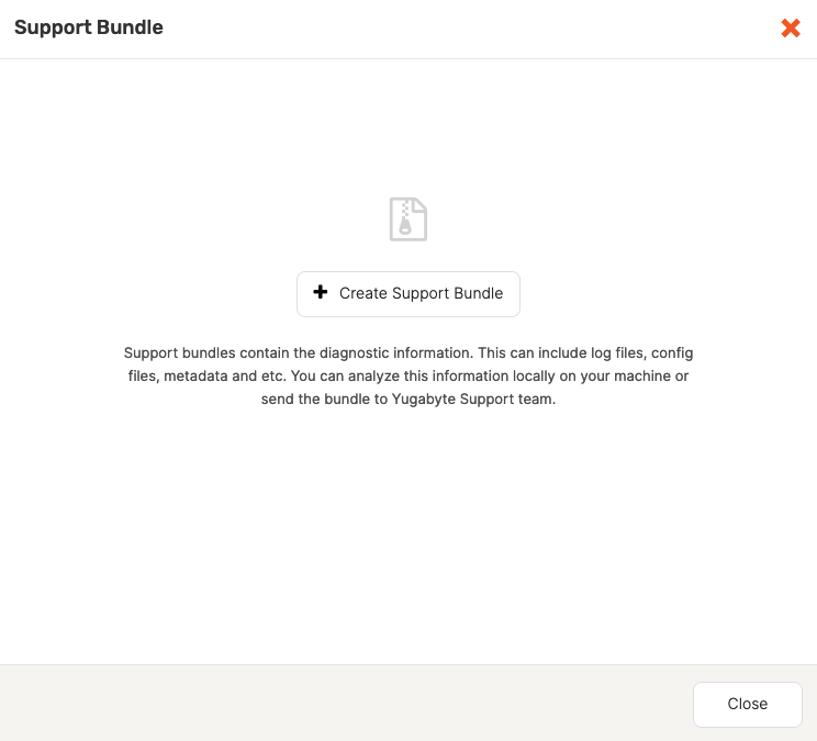 Create support bundle Create support bundle